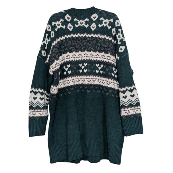 Torrid Floral Cardigan Womens Size 1X Green Botanical Garden Leopard Print - Picture 8 of 12